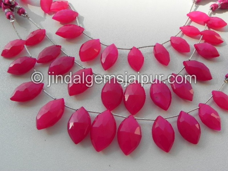 Raspberry Chalsydony Faceted Marquise Shape Beads